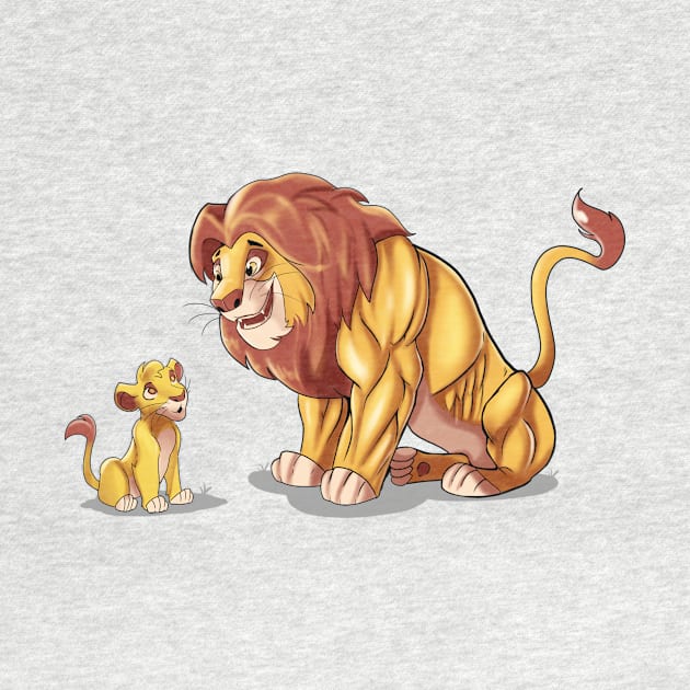 Simba and Mufasa by Jacked Cartoons